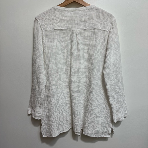 J. Jill PureJill 100% Cotton Gauze Button Front Long Sleeve Top - Picture 8 of 14